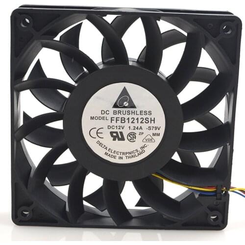 Authentic FOR Delta FFB1212SH 12025 12V 1.24A 12CM Violent High Speed and Large Volume cooling Fan