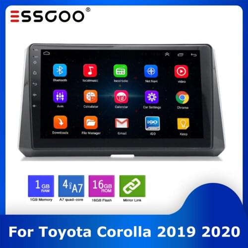 ESSGOO 2 din Car Radio For Toyota Corolla 2019 2020 Autoradio Android 9.1 Auto GPS Navigation Multimedia Video Player Bluetooth