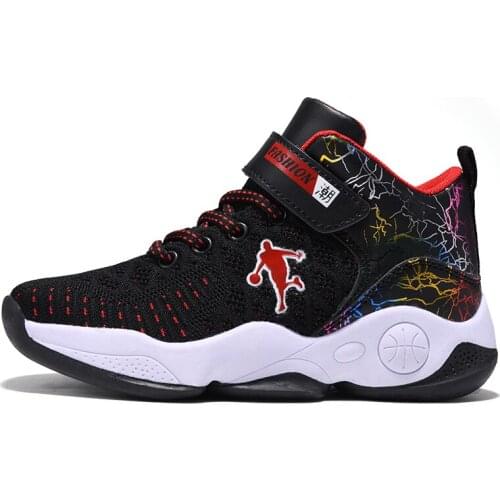 Boys Basketball Shoes 2021 New Spring/Autumn Kids Sneaker Outdoor Big Children Shoes Non-slip Footwear Basket Sport Shoes Boy