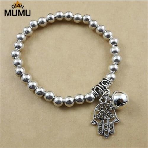 New chain String Silver Plated Round Bead Bracelet Chain Bracelet For Small hand Petals Coin Lucky bag Animal Flower Jewelry