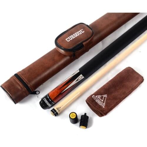 CUESOUL Canadian Maple Wood Billiard Cue 58 inch 19 oz Pool Cue Stick with Stainless Steel Quick Release Joint CSRBC006+CASE