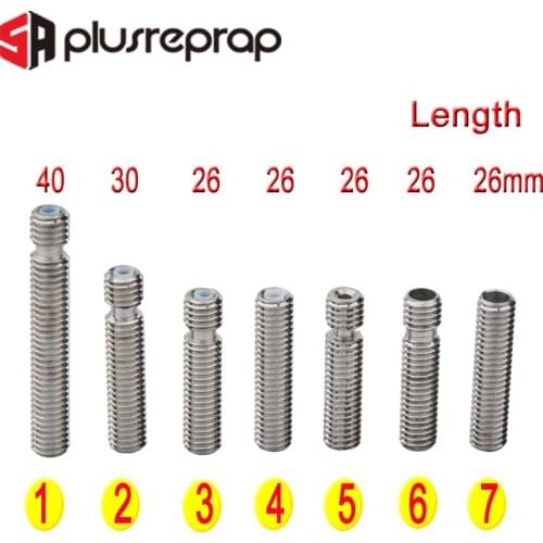 3D Printer Parts For Makebot MK8 M6 1.75mm Filament Stainless Steel Throat PTFE Tube Nozzle Extruder 26mm 30mm 40mm