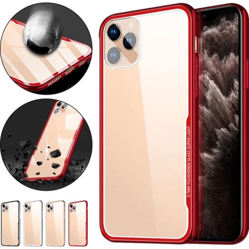 Double Sided Glass Magnetic Metal Case for iPhone X XS XR XSMAX 7 8 7Plus 8Plus 11 11PRO 11PROMAX