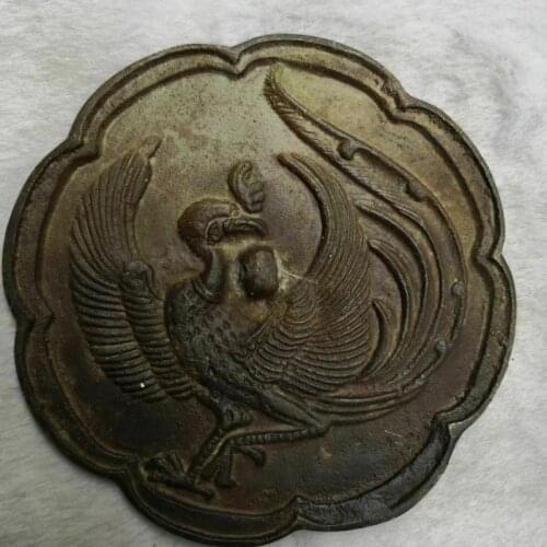 China old Bronze Old Feng Shui Bronze mirror Phoenix mirror