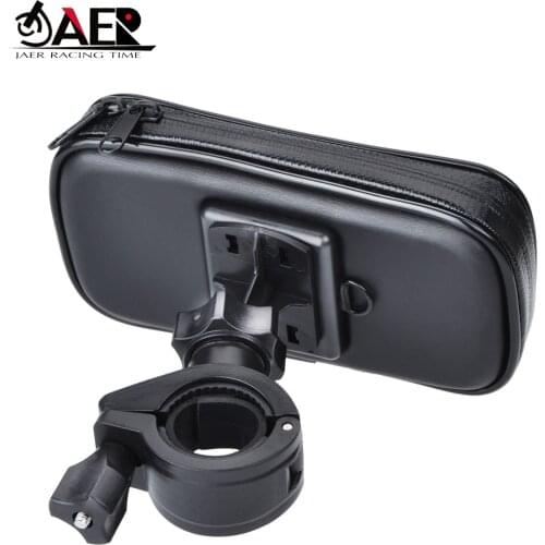JAER Motorcycle Motocross Bike ATV 3.5-6.2" for 22-32mm handlbar Cell Phone GPS 360 rotating Mount Holder Charger Waterproof