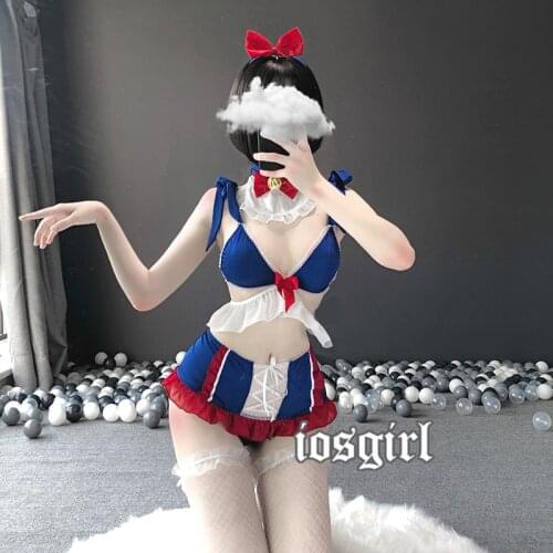 Kawaii Tail Womens Sexy Bunny Girl Uniform Costume Erotic Underwear Cosplay Show Girl Lolita Cute Snow White Uniform
