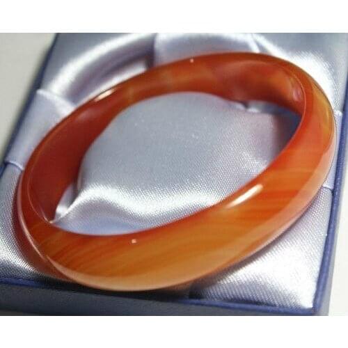 RED NATURAL JADES BANGLE BRACELET 60mm