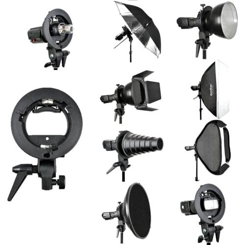 Godox S-type Bracket Bowens Mount Holder for Speedlite Flash Snoot Softbox Beauty Dish Reflector Umbrella tt860II TT850II TT685