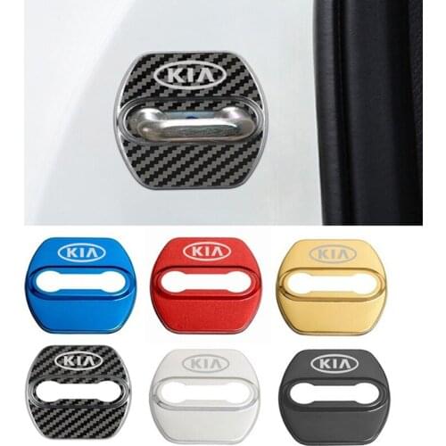 4pcs Car Emblem Door Lock Buckle Cover For Kia Motors K2 K3 K5 Sportage 3 Sorento Ceed Cerato R Rio 3 4 K2 K3 X-Line Accessories