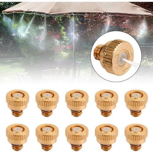 Areyourshop 10X Brass Misting Nozzles Water Mister Sprinkle For Cooling System 0.024" 10/24