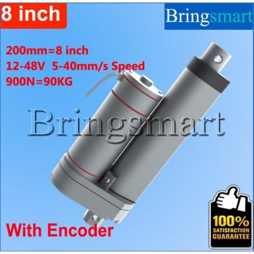 Bringsmart Hot L-TGA-Y 200mm 8 Inch Linear Actuator with Encoder DC Motor 900N 90KG load 12-48V Tubular Motor Stroke