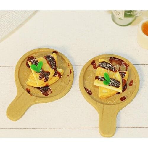 Mini Waffle Model Toy Pretend Play Dessert Food for 1/12 Doll House Accessory Kids Educational Toys for Children Gifts