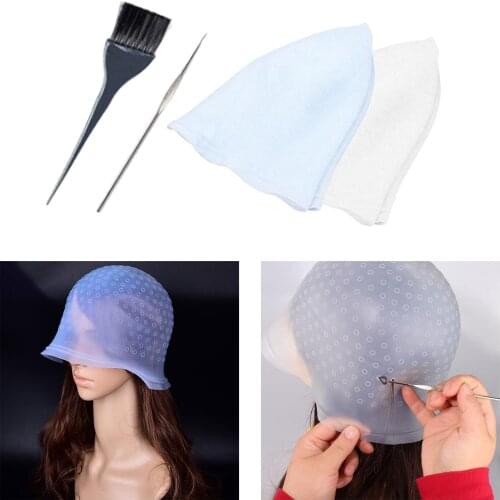 Reusable 2Pcs Silicon Highlighting Dye Frosting Tipping Hat Tools Home