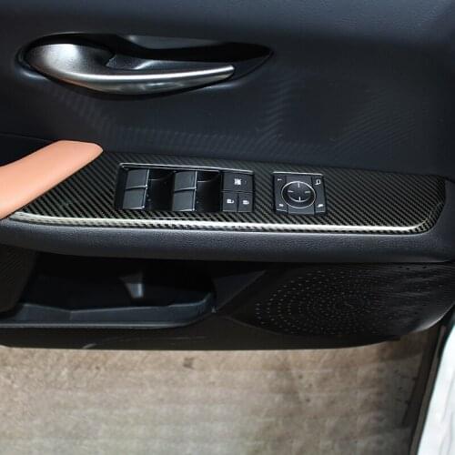 Modified interior lift window panel carbon fiber stainless steel panel car Accessories For Lexus UX200 UX250h UX260h 2019 2020