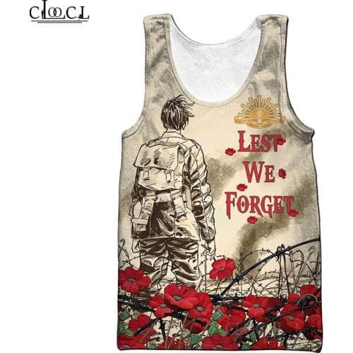 CLOOCL Fashion Gym Tank Tops Newest Anzac Day 3D Print Sleeveless Tanktop Men Women Streetwear Vest Fitness Drop Shipping