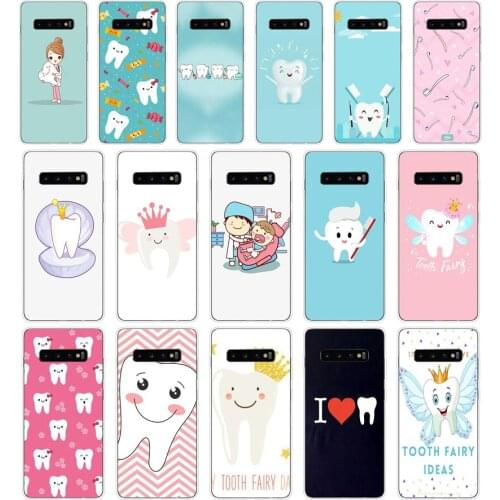 110FG Dentist Dental Crowned Tooth Soft Silicone Tpu Cover Case for Samsung Galaxy A01 A10 M11 M21 S10 S20 J1 2016 Plus case