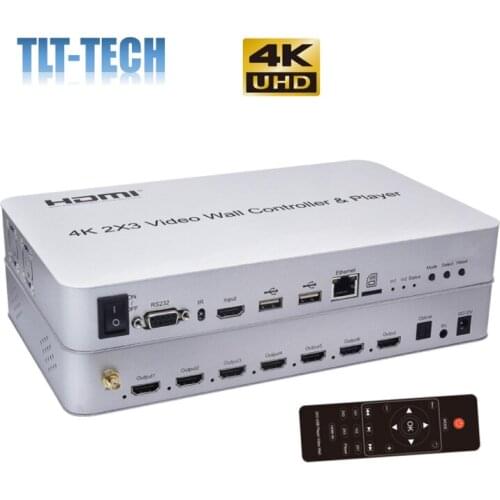 4K 2x3 HDMI Video Wall Controller With Player KVM USB Mouse Keyboard RS232 Support Wifi and DLAN Connection