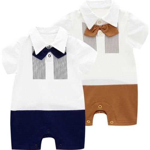 New Baby boy Romper Summer Striped Short Sleeved Cotton Jumpsuit Infant Clothes Girl Romper NewBorn Baby Clothes