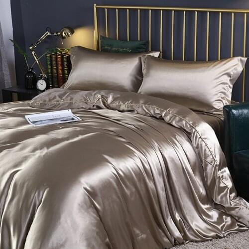 Solid Color Bedding Set Luxury Soft Bed Sheet And Pillowcases Quality Quilt Cover Summer Bed Set For Home Quality Bed Cover Set