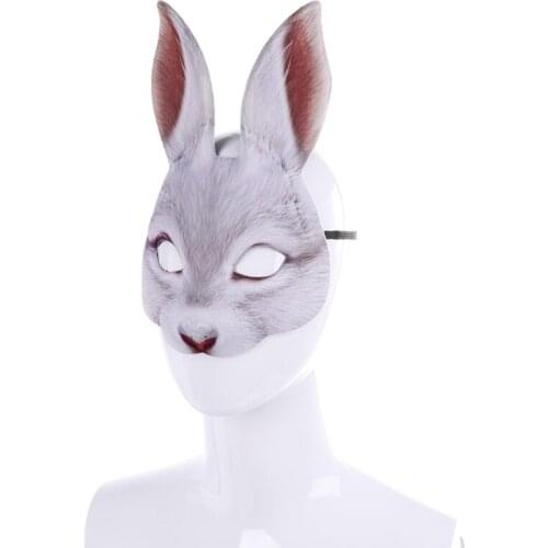 Easter Bunny Mask Halloween Carnival Party Bar Nightclub Costume Sexy Half Face Rabbit Ears Masks