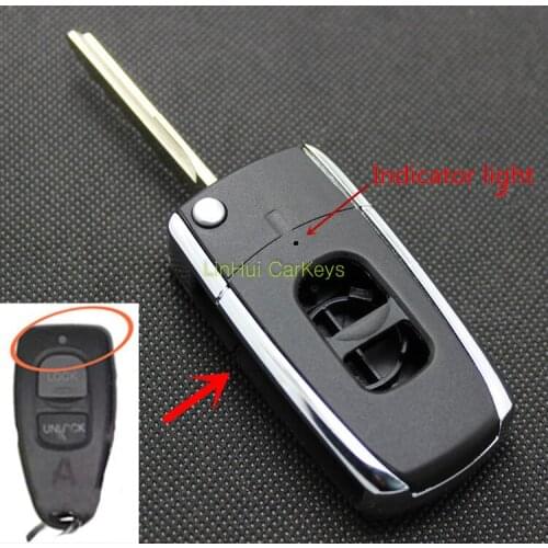 PINECONE Key Case for MAZDA 323 FAMILY Car Key 2 Buttons Uncut Brass Blade Remote Key Shell Cover 1 PC With Light