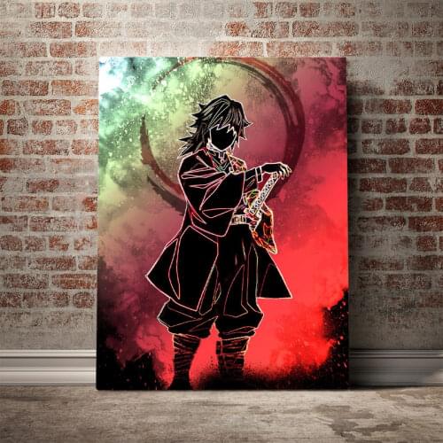 Tomioka Giyuu Demon slayer Poster Canvas Wall Art Decoration prints for living Kid Children room Home bedroom decor Painting