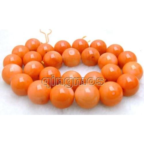 SALE Big 15-16mm high quality 100% round Orange nature Coral strand 15"-los505 wholesale/retail Free shipping