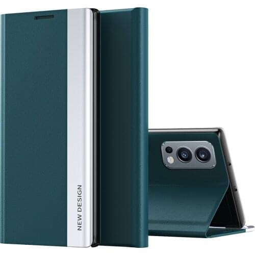 Luxury Invisible Bracket Magnetic Flip Leather Case For OnePlus Nord 2 5G Anti-Drop Full-Body Shockproof Protective Phone Cover