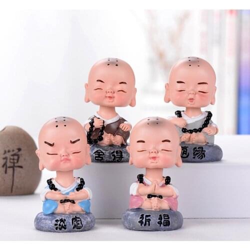 1PC 6.7CM Small Buddha Statue Monk Resin Figurine Crafts Home Decorative Ornaments Miniatures Crafts Creative