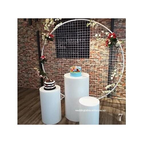 Wedding Acrylic Plinth White Cylindrical Display Plinths Round Plinths Wedding White High-End Wedding Column