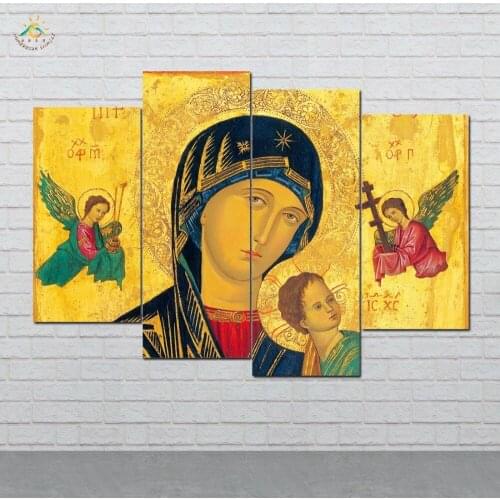 Tratidional Woman Wall Art HD Prints Canvas Art Painting Modular Picture And Poster Canvas Painting Decoration Home 4 PIECES