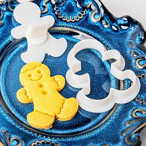 Merry Christmas Cookie Mold Gingerbread Christmas House Stamp Cutter Biscuit Mold DIY Fondant Cake Mold Baking Decorating Tools