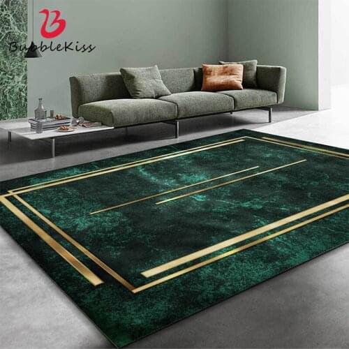 Bubble Kiss Nordic Style Green Carpet for Living Room Gold Luxury Rug for Bedroom Customized Floor Mat Home Decor Delicate Edged
