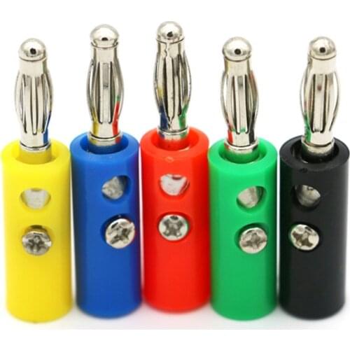 10pcs 4mm Audio Speaker Screw Banana Plug Connectors Black Red Green Yellow Green