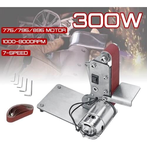300W Sander Belt Machine Electric Belt Sander Polishing Grinder Machine Folding Sander Grinding Tool Cutter Edges Sharpener