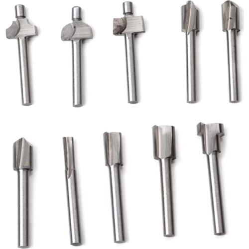 50LB 10pcs HSS Router Bits Wood Milling Cutter Rotary Tool High Speed Steel Wood Cutter Milling for Carpenter Home DIY Use