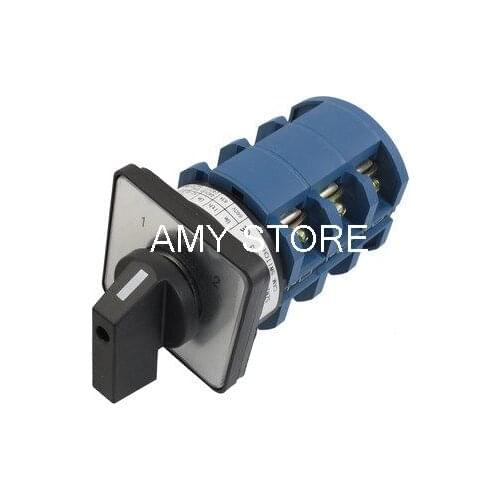 AC 660V 63A 12 Terminals 3 Positions Latching Rotary Cam Changeover Switch