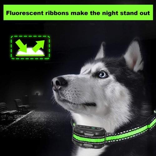 Anti bark dog collar Electric shock Vibration sound with LED for small large dogs no barking training collar dog accessories