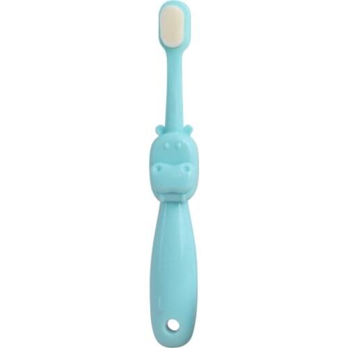 Children Kids Micro-Nano Sensitive Toothbrush Extra Super Soft 10000 Bristles Cartoon Hippo Cleaning Oral Care Tool