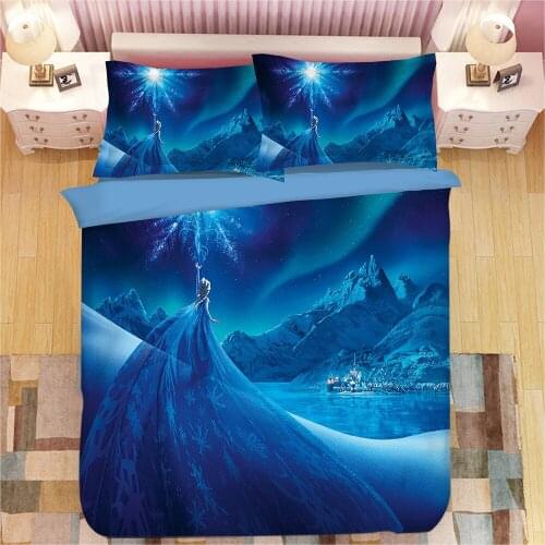 Frozen Anna Elsa bedding sets Children single twin King size princess duvet cover PillowCase sweet girl kids bed 3d cartoon