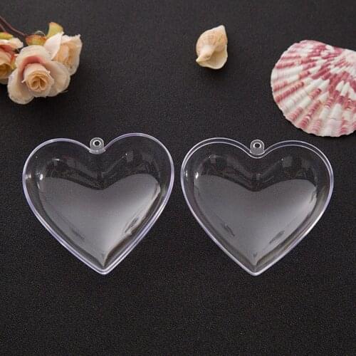 Bath Bomb Mold Heart Shaped Clear Plastic Mould Box Fillable Ornaments for DIY Soap Crafts Christmas Tree Decors 2.56/3 Inch