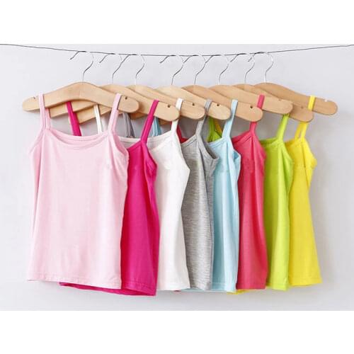 Candy Color Baby Girls T Shirt Summer Infant Girl Sleeveless Undershirt For Teenager Kids Children Vest Suspenders Clothes 2-12T