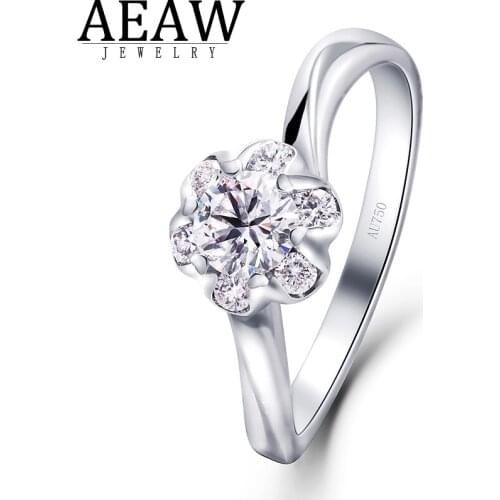 0.3carat 100% Real Natural Diamond Engagement Ring Set with Diamond Halo Setting Twist Band Style Solid Real 10k White Gold