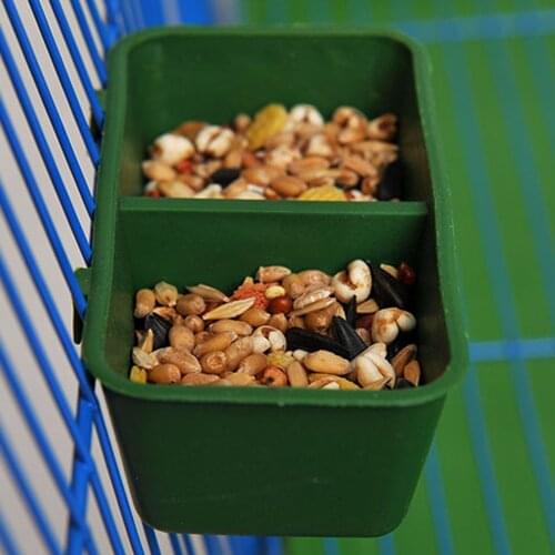 Double Groove Bird Feeder Food Tray Parrot Waterer Hanging Animal Water Bowl Bird Supplies Drinking Cups Pet Products