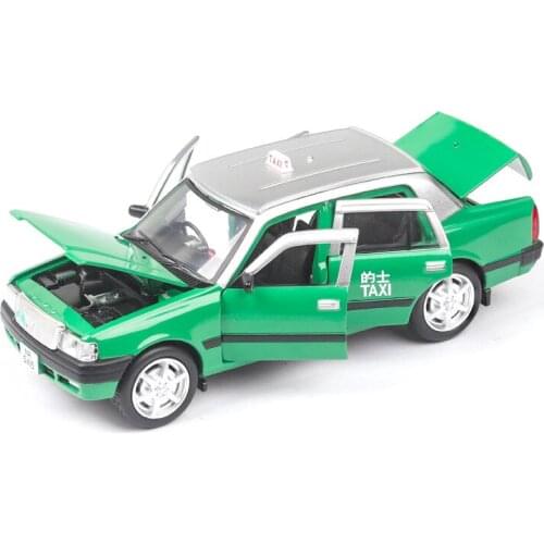 Die cast 1:32 Model Cars Collectible Electronic Sports Car mkd2 Flashing Sound Toys for Children Old Crown Car Hongkong Taxi