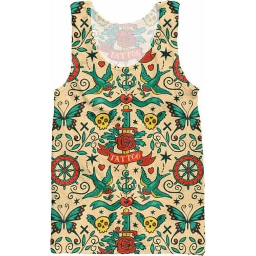 CJLM Retro Animal Bird Flower Print Men Tank Tops O-Neck Singlet 3D Pattern Vest Clothes Sleeveless Shirt Harajuku Style