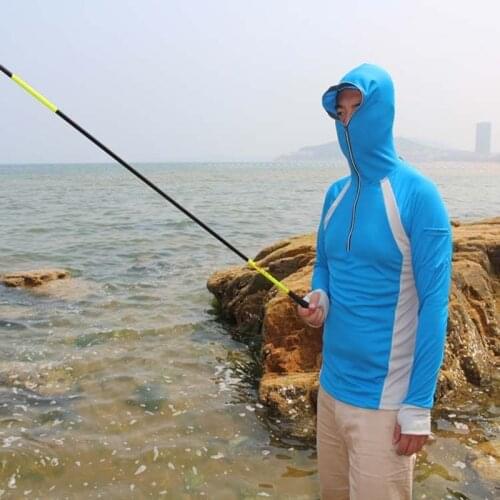 Men Fishing Shirt Anti UV Clothes Sun Protection Hoody Pullover Quick Dry Breathable Fishing Sweater Wears Hiking Climbing Shirt