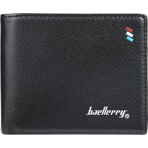 Men short purse new multi-card fashion wallet soft leather open cross ticket clip