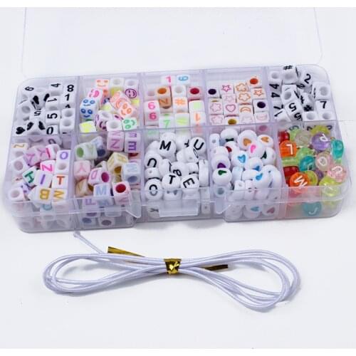550Pcs 10 Grids Acrylic Letter Beads Set For DIY Making Handmade Necklace Bracelet Jewelry Accesories Acrylic Loose Beads