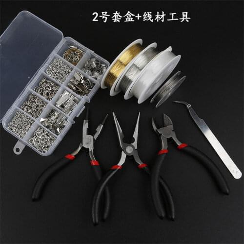 1 Box 10/24 Grid DIY Jewelry Making Materials Rings/Lobster clasp/Hook/Torus/Needle/Clip Making Box Beads Kit+Jewelry Tool Sets